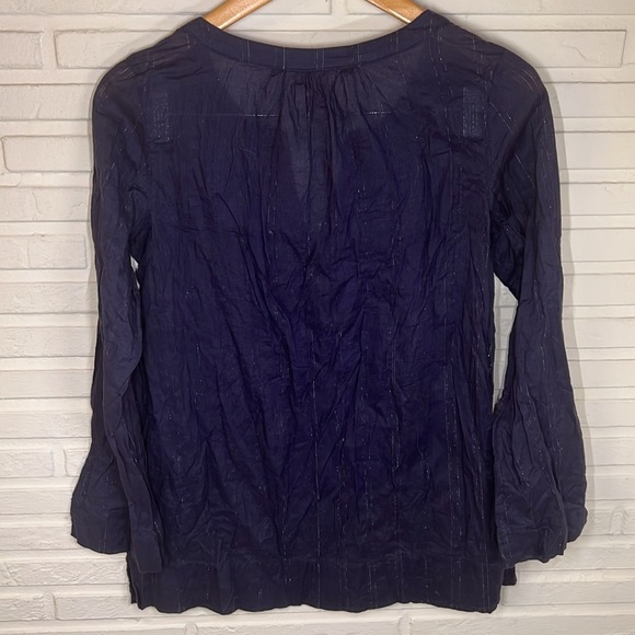 Lilly Pulitzer Navy Blue Semi Sheer Cotton Seashell Top, Women’s Size Medium - Picture 7 of 9